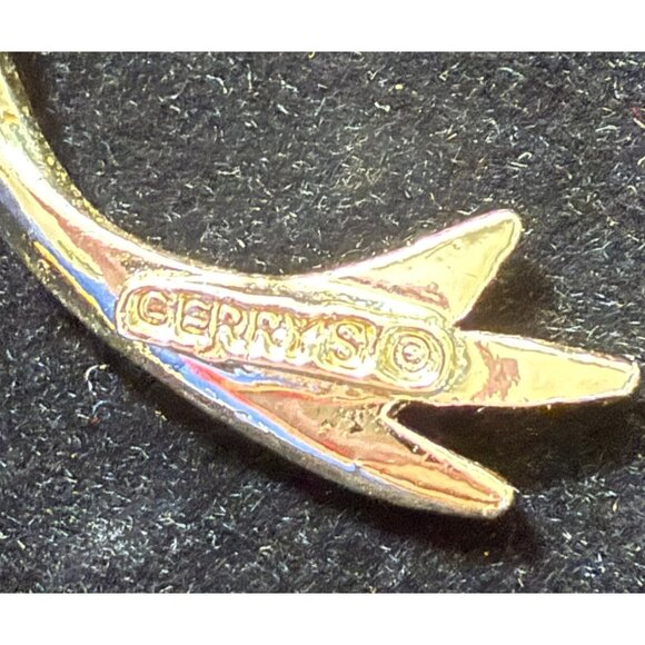 Vintage Gerrys Enamel Frog Brooch Pin Green & Blue Gold-Tone 3D Design - Picture 5 of 5